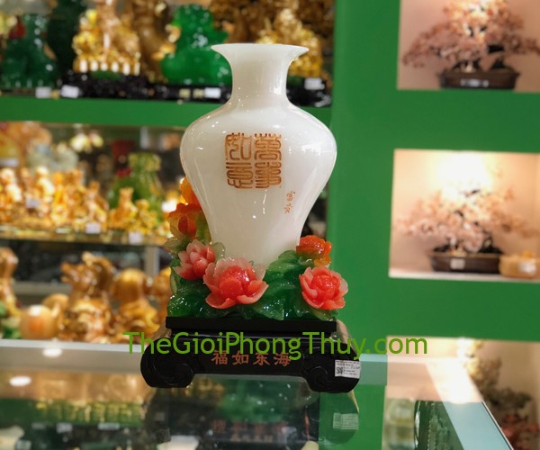 Bình bạch ngọc hoa mẫu đơn đem lại may mắn, tài lộc 