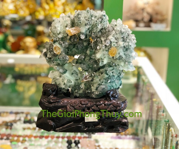 Bông thạch anh ưu linh xanh mang lại bình an, kinh doanh phát đạt 