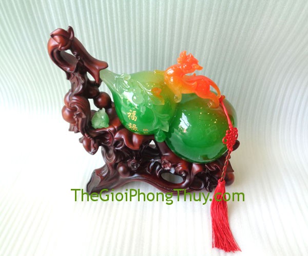 Hồ lô xanh có tỳ hưu mang lại phúc lộc, tiền tài 