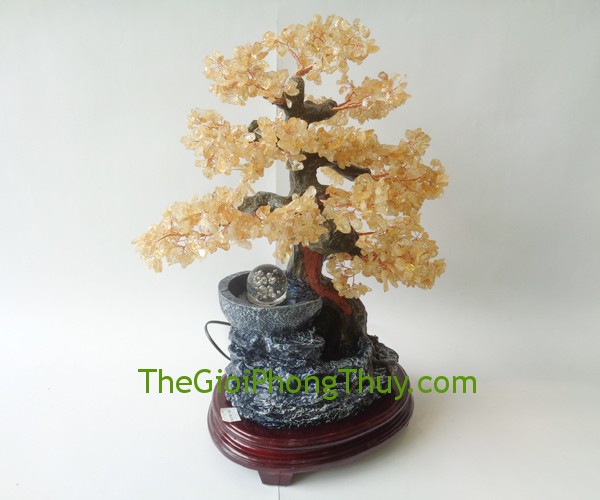 Cây tài lộc thạch anh vàng phong thủy luân trợ kinh doanh, chiêu tài lộc 