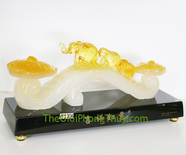 Gậy như ý ngọc vàng trắng mọi việc suôn sẻ, tăng sức khỏe 