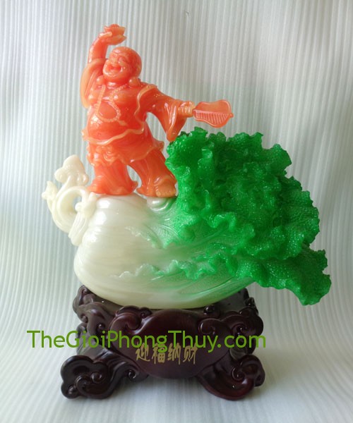 Bắp cải lớn có phật Di Lạc cam đứng mang lại của cải dồi dào, sung túc 