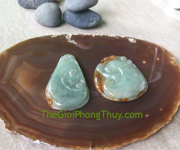 Ngọc bội may mắn phỉ thúy xanh đậm chiêu tài lộc, trợ công danh